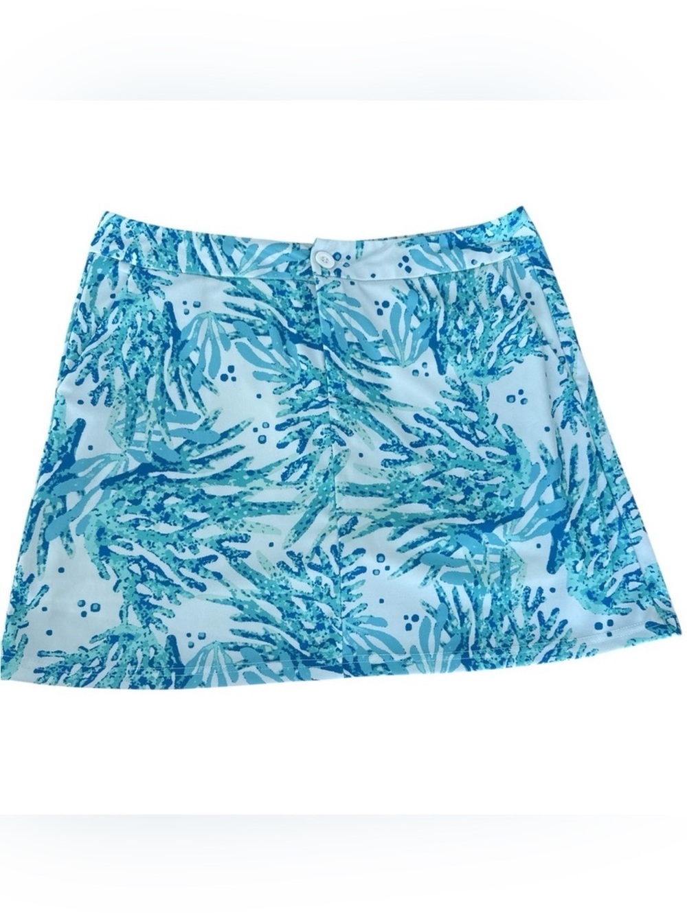 Top if Off Blue & White Coral Design Golf Skort Skirt Size Medium